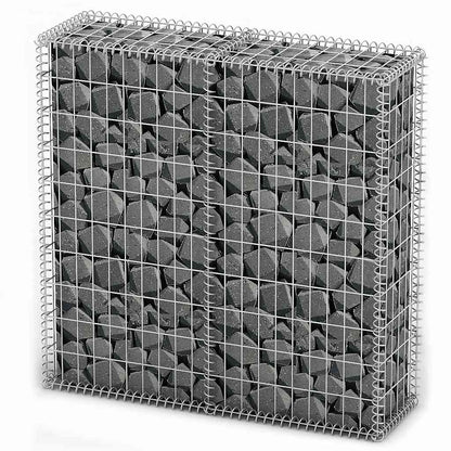 Gabion Basket with Lids Galvanised Wire 100 cm 100 cm