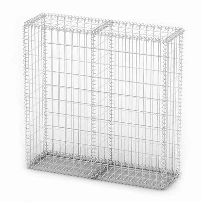 Gabion Basket with Lids Galvanised Wire 100 cm 100 cm