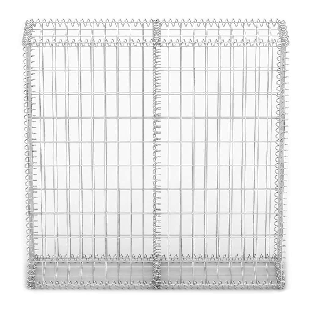 Gabion Basket with Lids Galvanised Wire 100 cm 100 cm