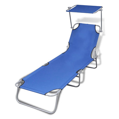 Sun Lounger Polyester Blue 1 pcs