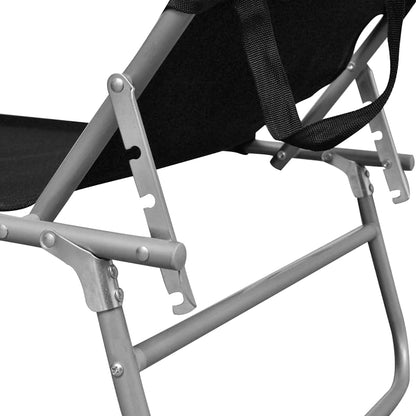 Sun Lounger Polyester Black 1 pcs