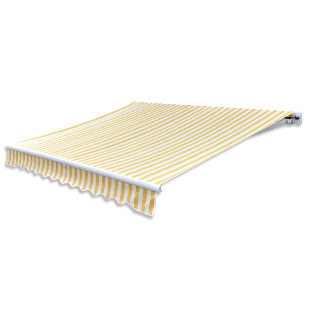 vidaXL Manual Awning 3 x 2.5 m Yellow and White Stripe 100% Polyester 1