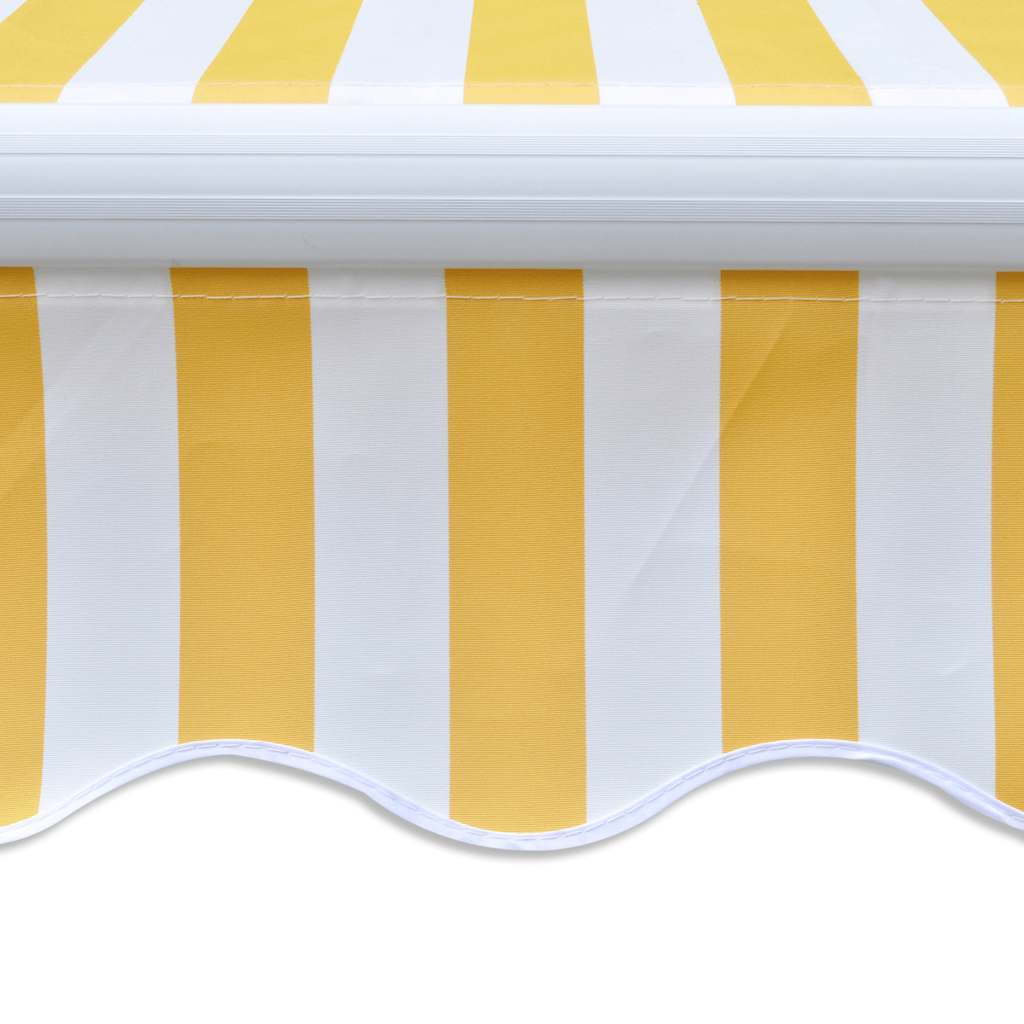 vidaXL Manual Awning 3 x 2.5 m Yellow and White Stripe 100% Polyester 3