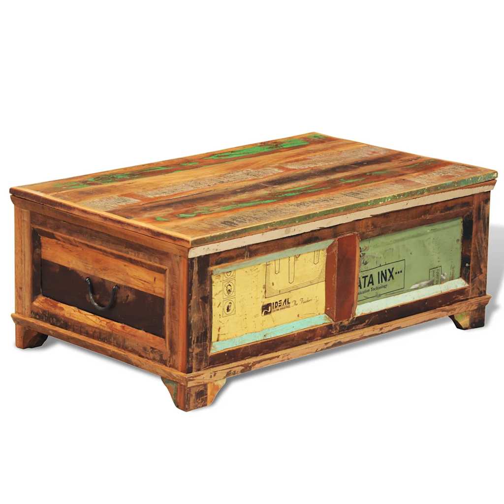 vidaXL Coffee Table with Storage Vintage Reclaimed Wood 2
