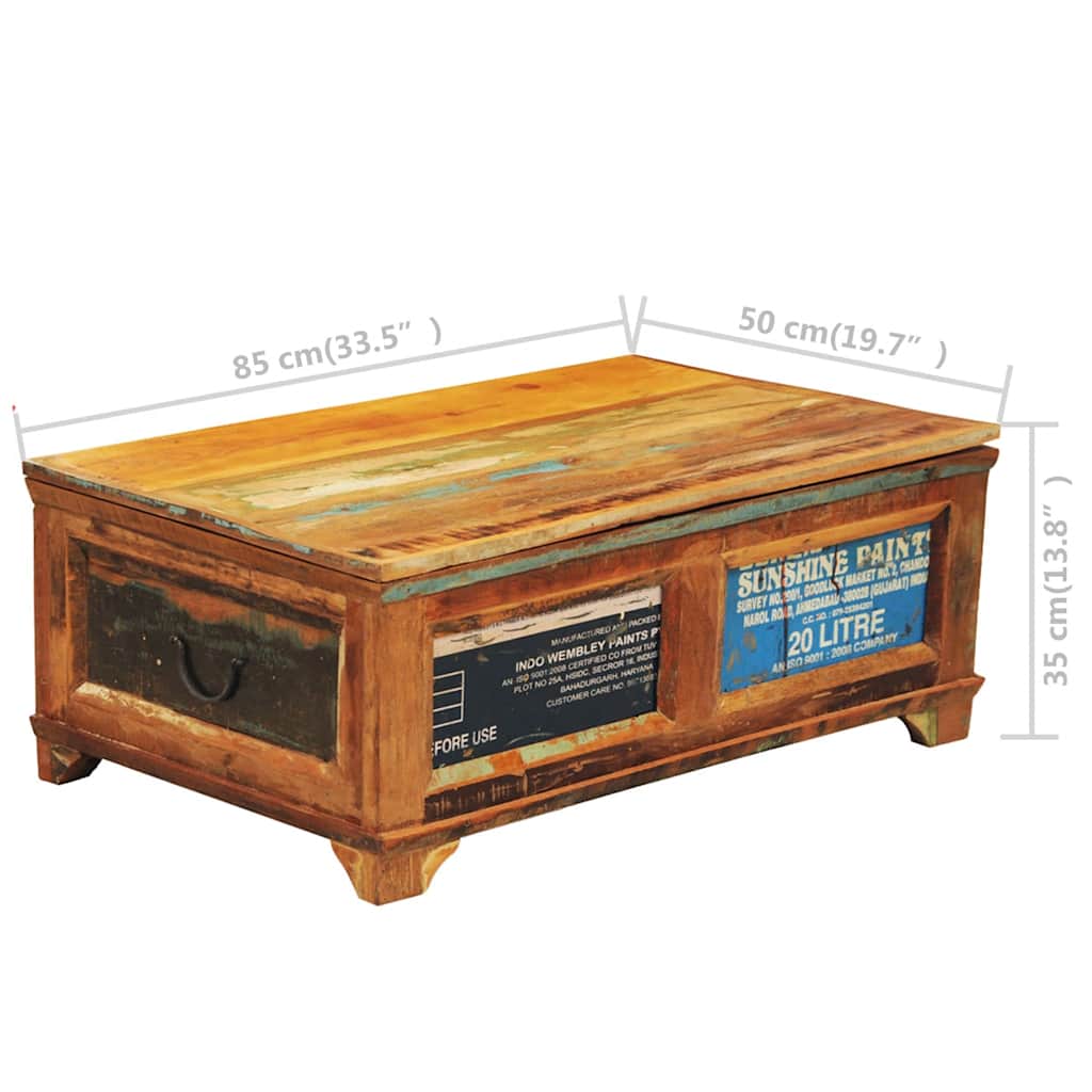 vidaXL Coffee Table with Storage Vintage Reclaimed Wood 5