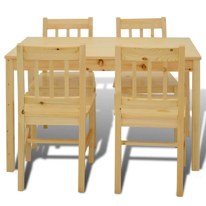 241220 Wooden Dining Table with 4 Chairs Natural 3