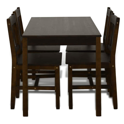 241221 Wooden Dining Table with 4 Chairs Brown 5