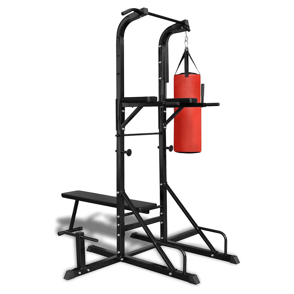 vidaXL Power Tower with Sit-up Bench and Boxing Bag 1