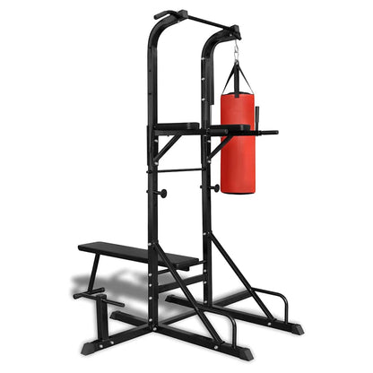 vidaXL Power Tower with Sit-up Bench and Boxing Bag 1
