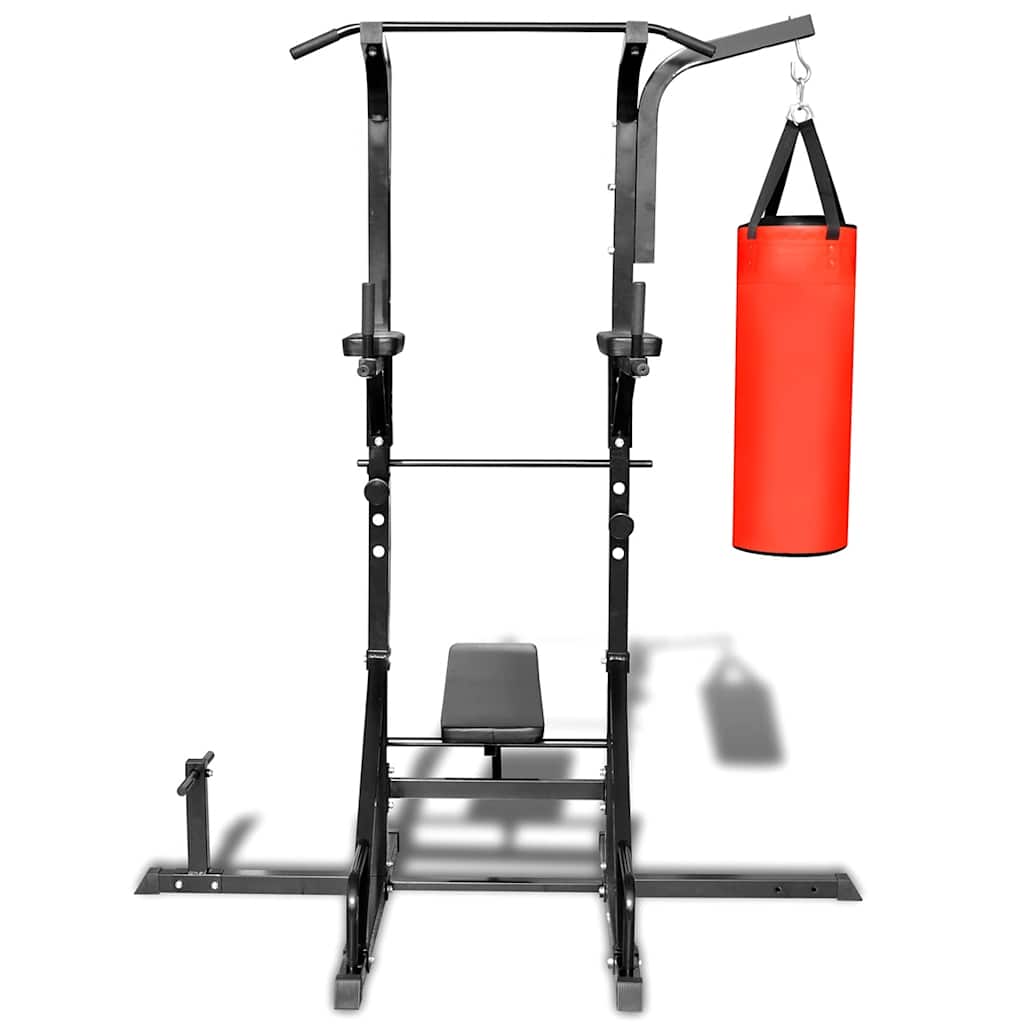 vidaXL Power Tower with Sit-up Bench and Boxing Bag 2