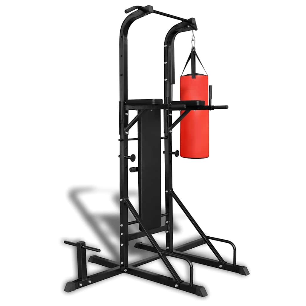 vidaXL Power Tower with Sit-up Bench and Boxing Bag 3