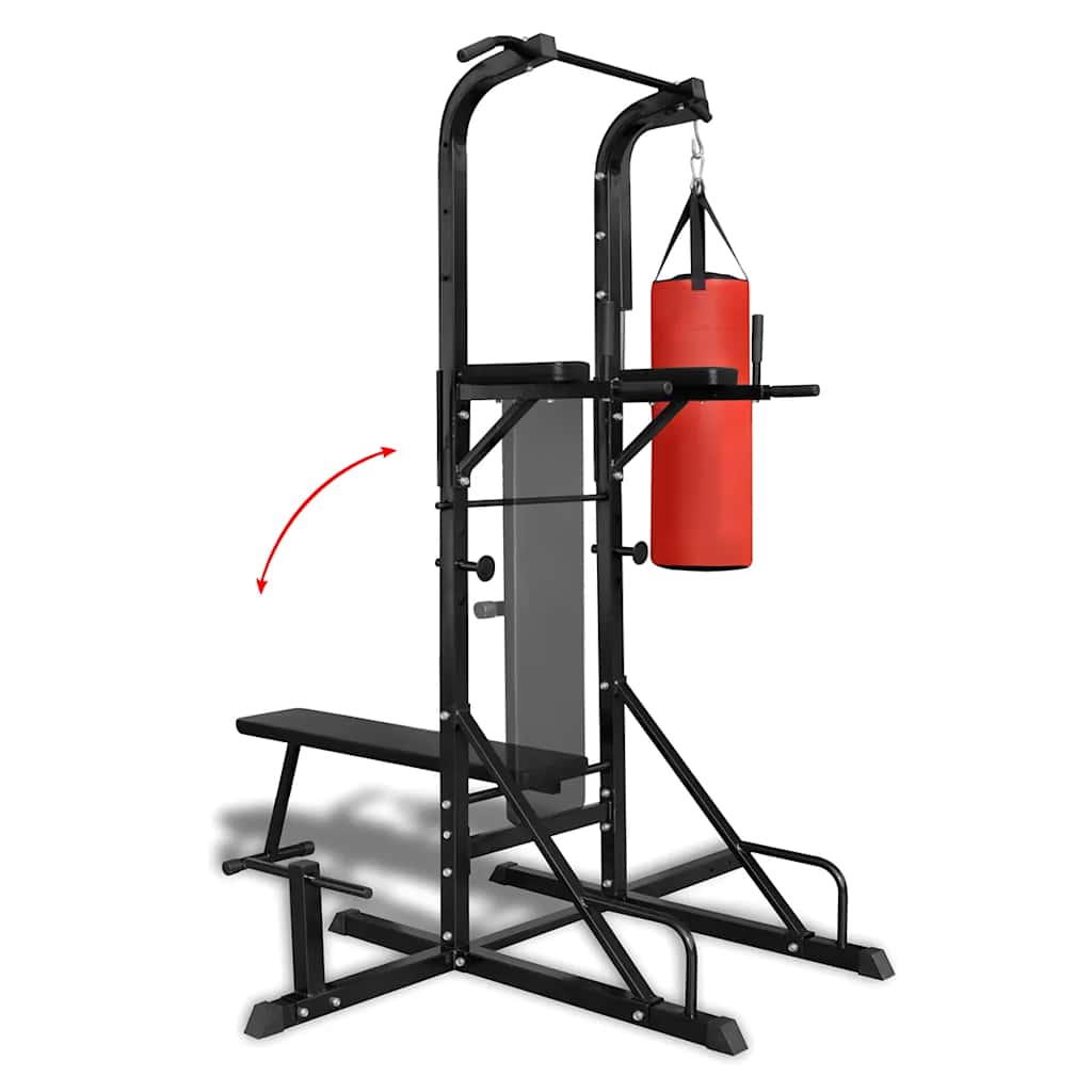vidaXL Power Tower with Sit-up Bench and Boxing Bag 6