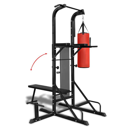 vidaXL Power Tower with Sit-up Bench and Boxing Bag 6