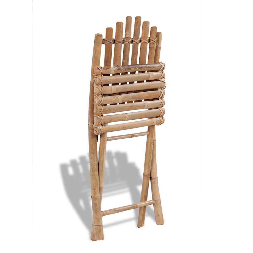 41497 vidaXL 5 Piece Folding Outdoor Dining Set Bamboo 5