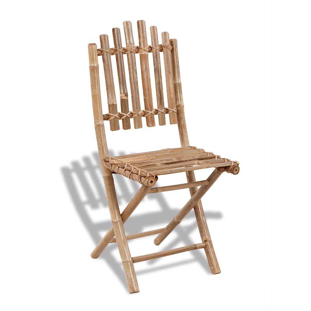 41497 vidaXL 5 Piece Folding Outdoor Dining Set Bamboo 2