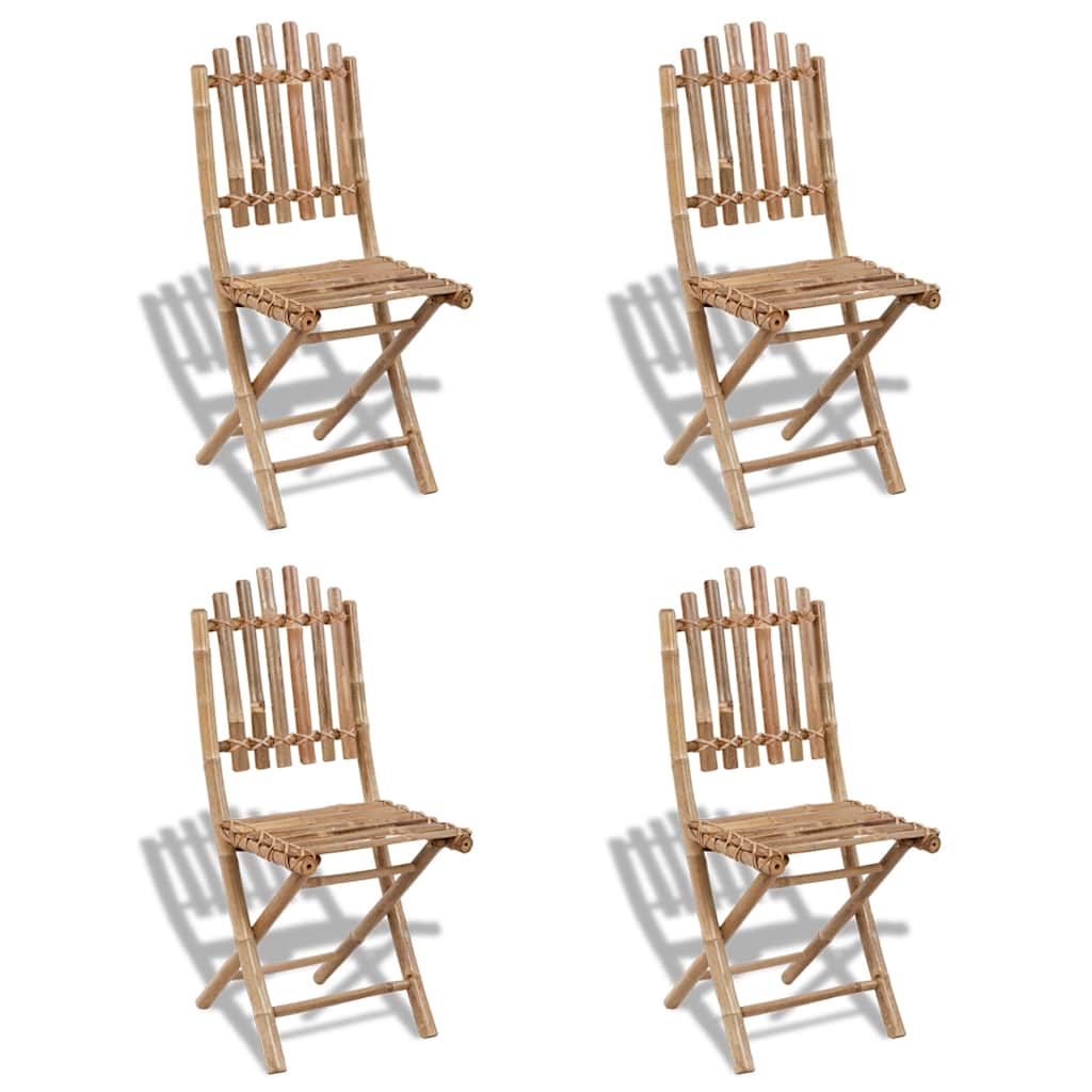 41497 vidaXL 5 Piece Folding Outdoor Dining Set Bamboo 3
