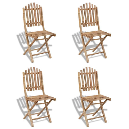 41497 vidaXL 5 Piece Folding Outdoor Dining Set Bamboo 3