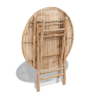 41497 vidaXL 5 Piece Folding Outdoor Dining Set Bamboo 6