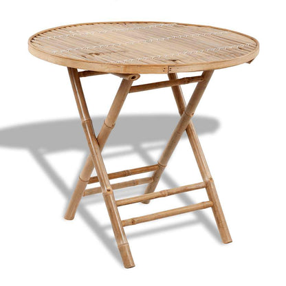 41497 vidaXL 5 Piece Folding Outdoor Dining Set Bamboo 4