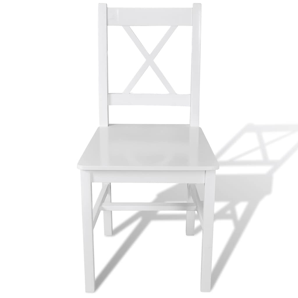 vidaXL Dining Chairs 6 pcs White Pinewood 2