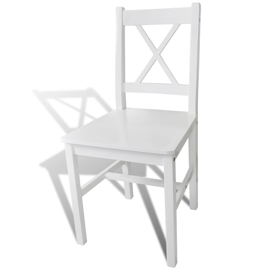 vidaXL Dining Chairs 6 pcs White Pinewood 3