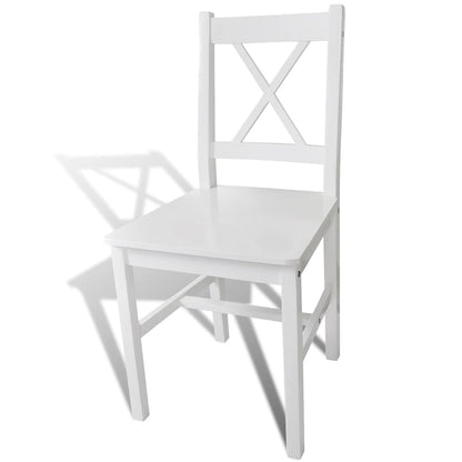 vidaXL Dining Chairs 6 pcs White Pinewood 3