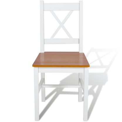 vidaXL Dining Chairs 6 pcs White Pinewood 2