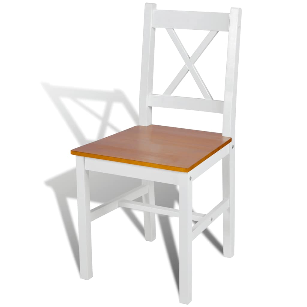 vidaXL Dining Chairs 6 pcs White Pinewood 3