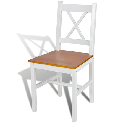 vidaXL Dining Chairs 6 pcs White Pinewood 3