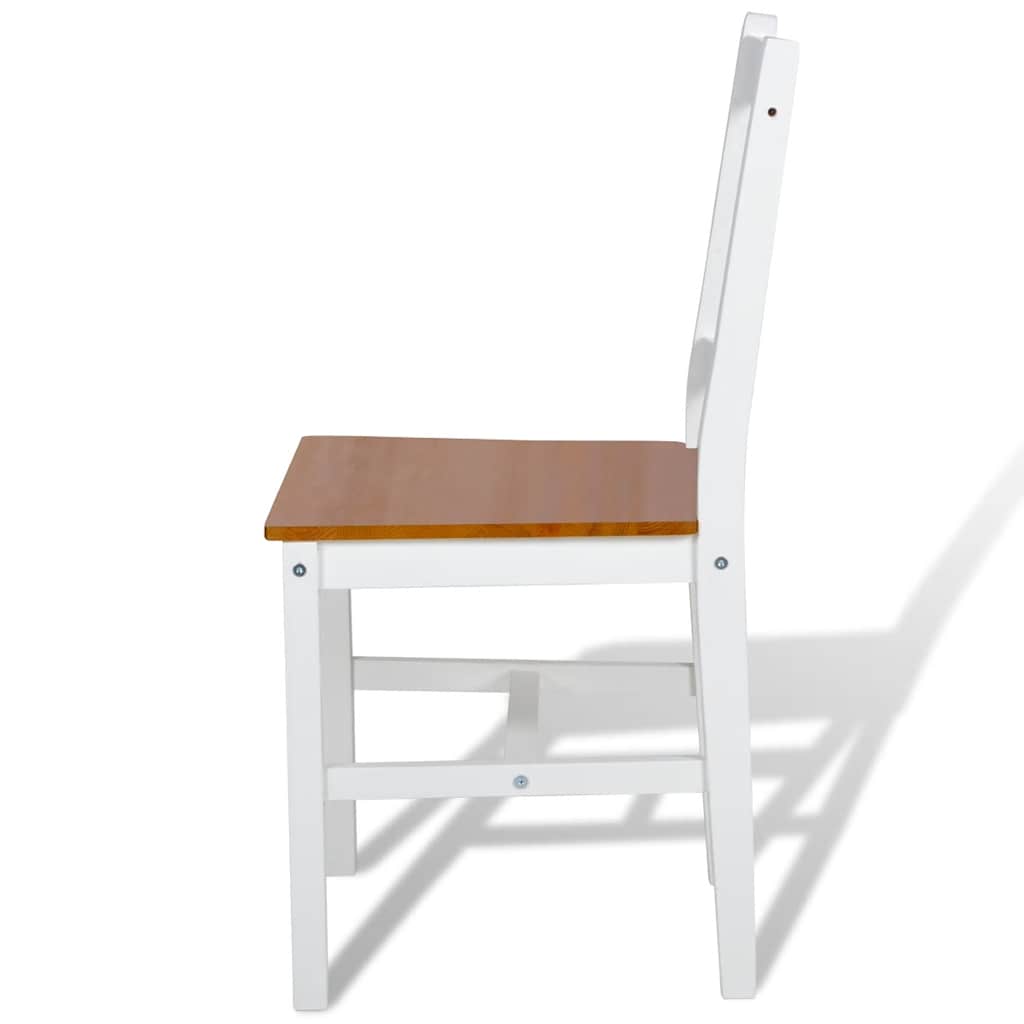 vidaXL Dining Chairs 6 pcs White Pinewood 4