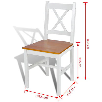 vidaXL Dining Chairs 6 pcs White Pinewood 5