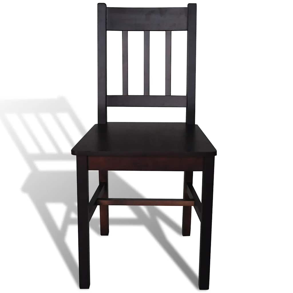 vidaXL Dining Chairs 6 pcs Dark Brown Pinewood 3