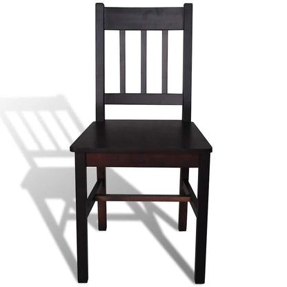 vidaXL Dining Chairs 6 pcs Dark Brown Pinewood 3