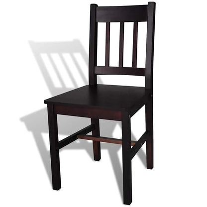 vidaXL Dining Chairs 6 pcs Dark Brown Pinewood 4