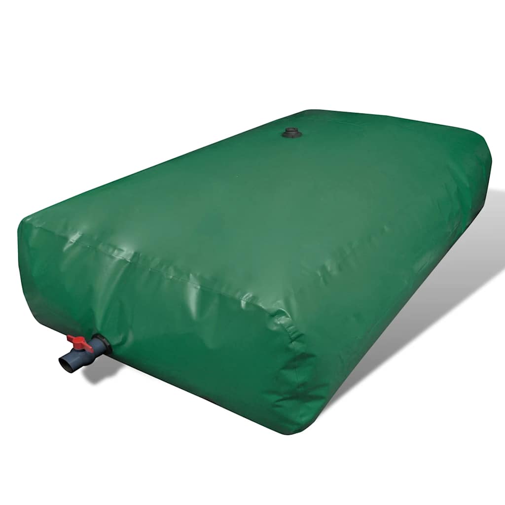 Water Tank with Tap Foldable PVC Green 3000 l