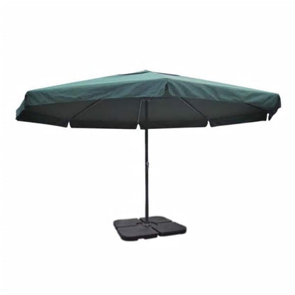 vidaXL Aluminium Garden Parasol with Portable Base Green 2