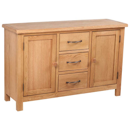 241677 vidaXL Sideboard with 3 Drawers 110x33,5x70 cm Solid Oak Wood 1