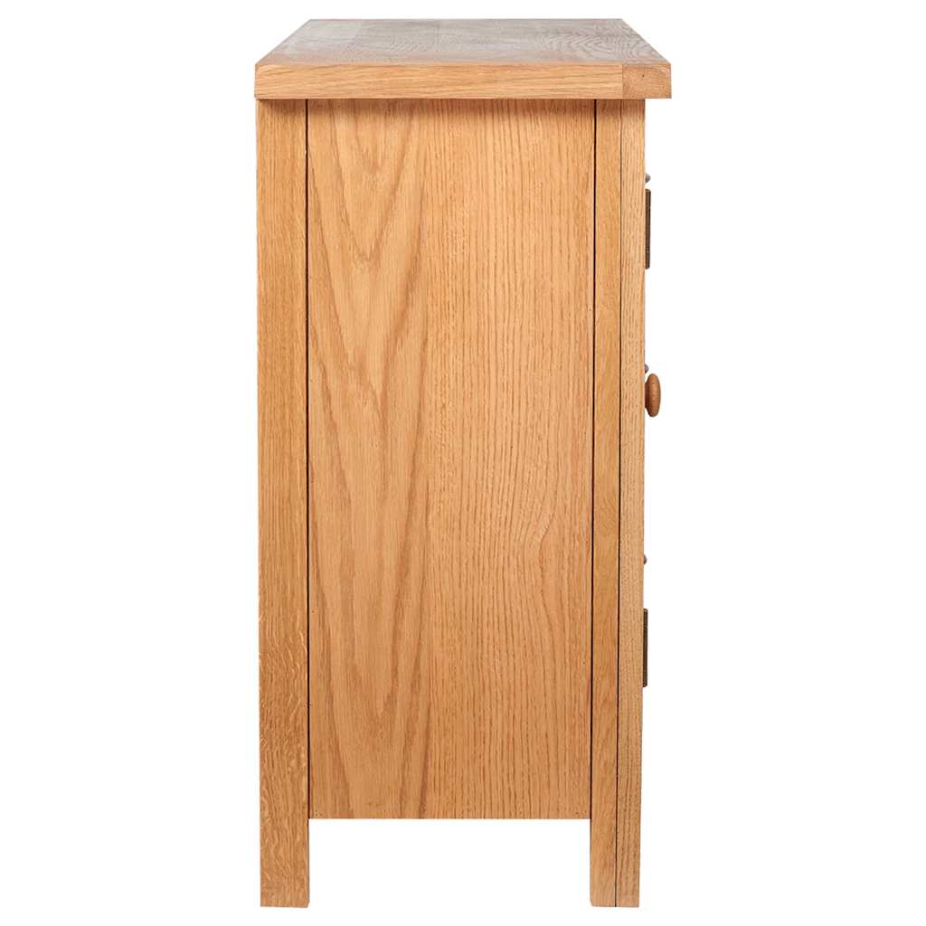 241677 vidaXL Sideboard with 3 Drawers 110x33,5x70 cm Solid Oak Wood 3