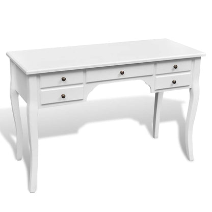vidaXL Desk | White | MDF | Large | Desk | Rectangular | French Country 1