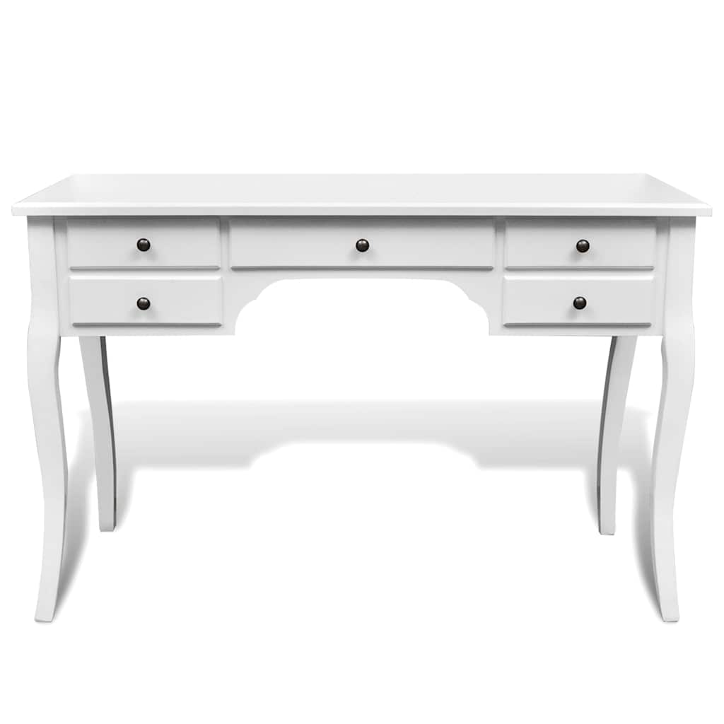 vidaXL Desk | White | MDF | Large | Desk | Rectangular | French Country 2