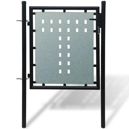 vidaXL Black Single Door Fence Gate