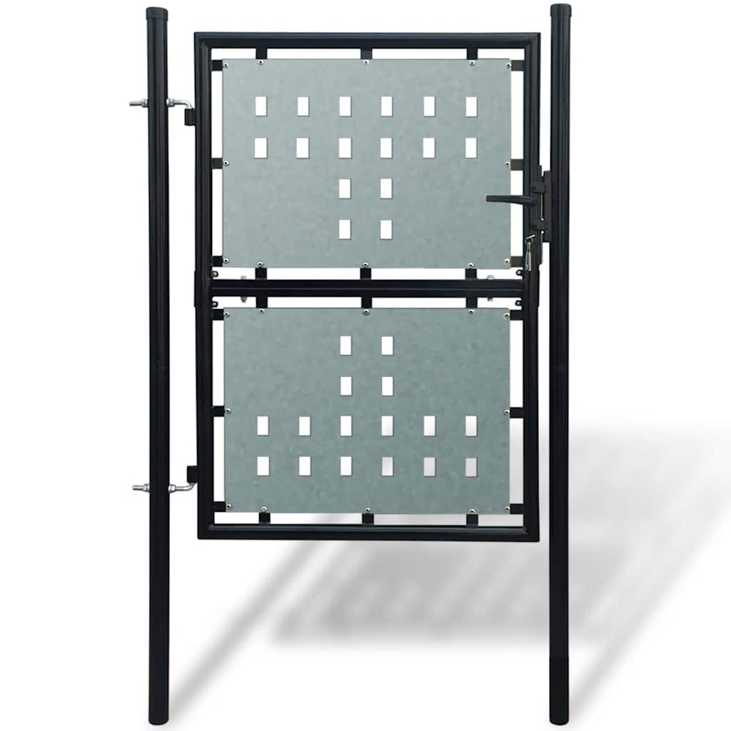 vidaXL Black Single Door Fence Gate