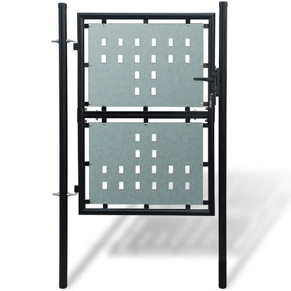 vidaXL Black Single Door Fence Gate