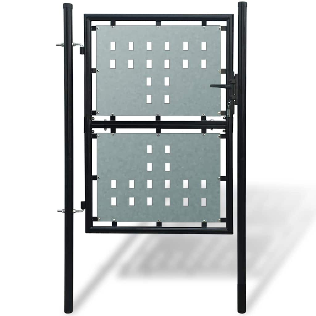 vidaXL Black Single Door Fence Gate