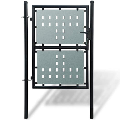 vidaXL Black Single Door Fence Gate