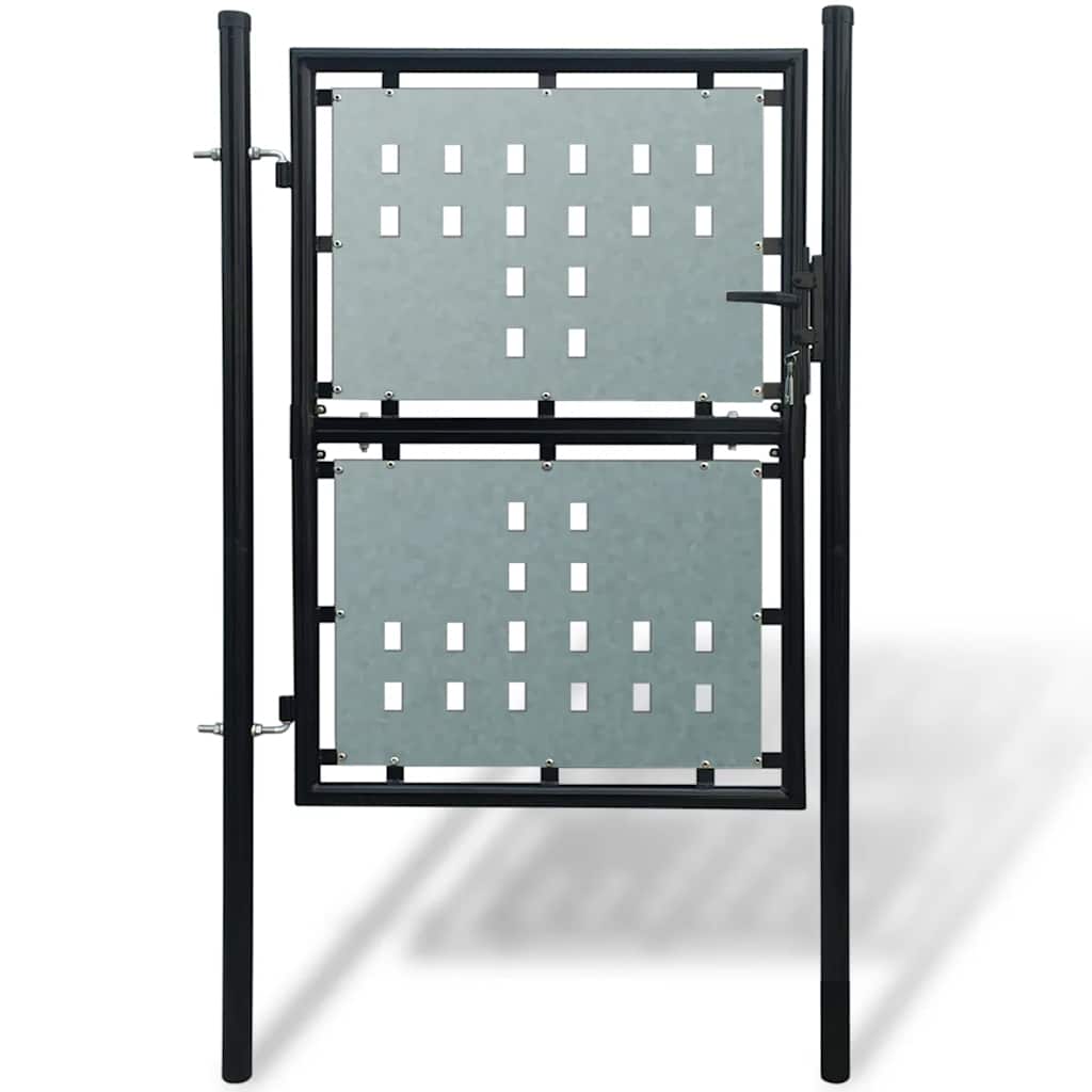 141689 vidaXL Black Single Door Fence Gate 100x200 cm 1
