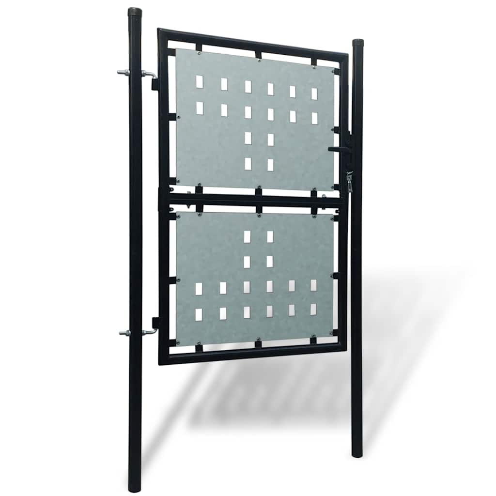 141689 vidaXL Black Single Door Fence Gate 100x200 cm 2