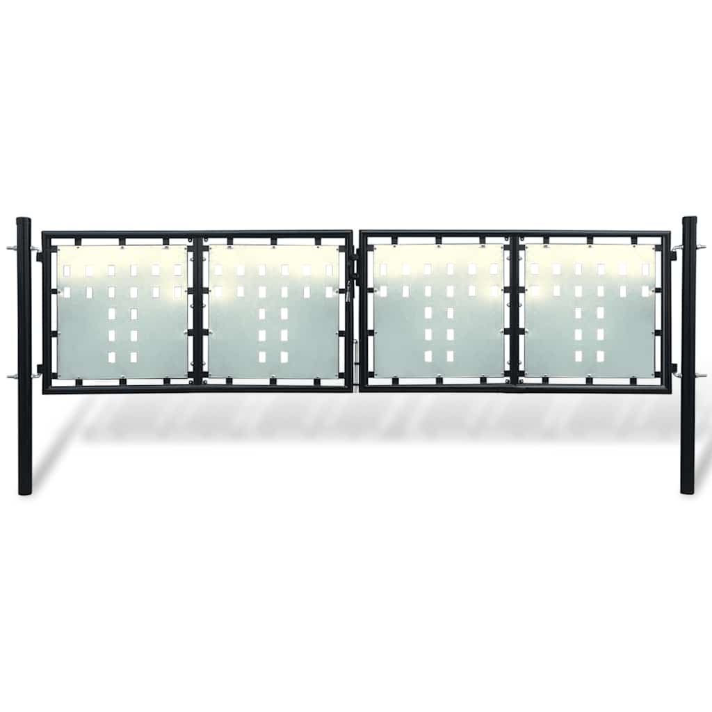 vidaXL Black Single Door Fence Gate 300x75 cm 1