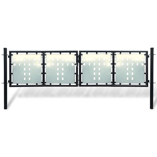 vidaXL Black Single Door Fence Gate 300x75 cm 1