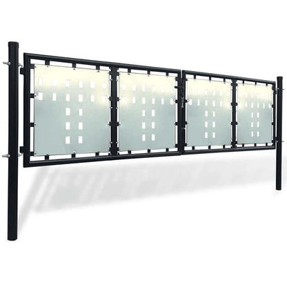 vidaXL Black Single Door Fence Gate 300x75 cm 2